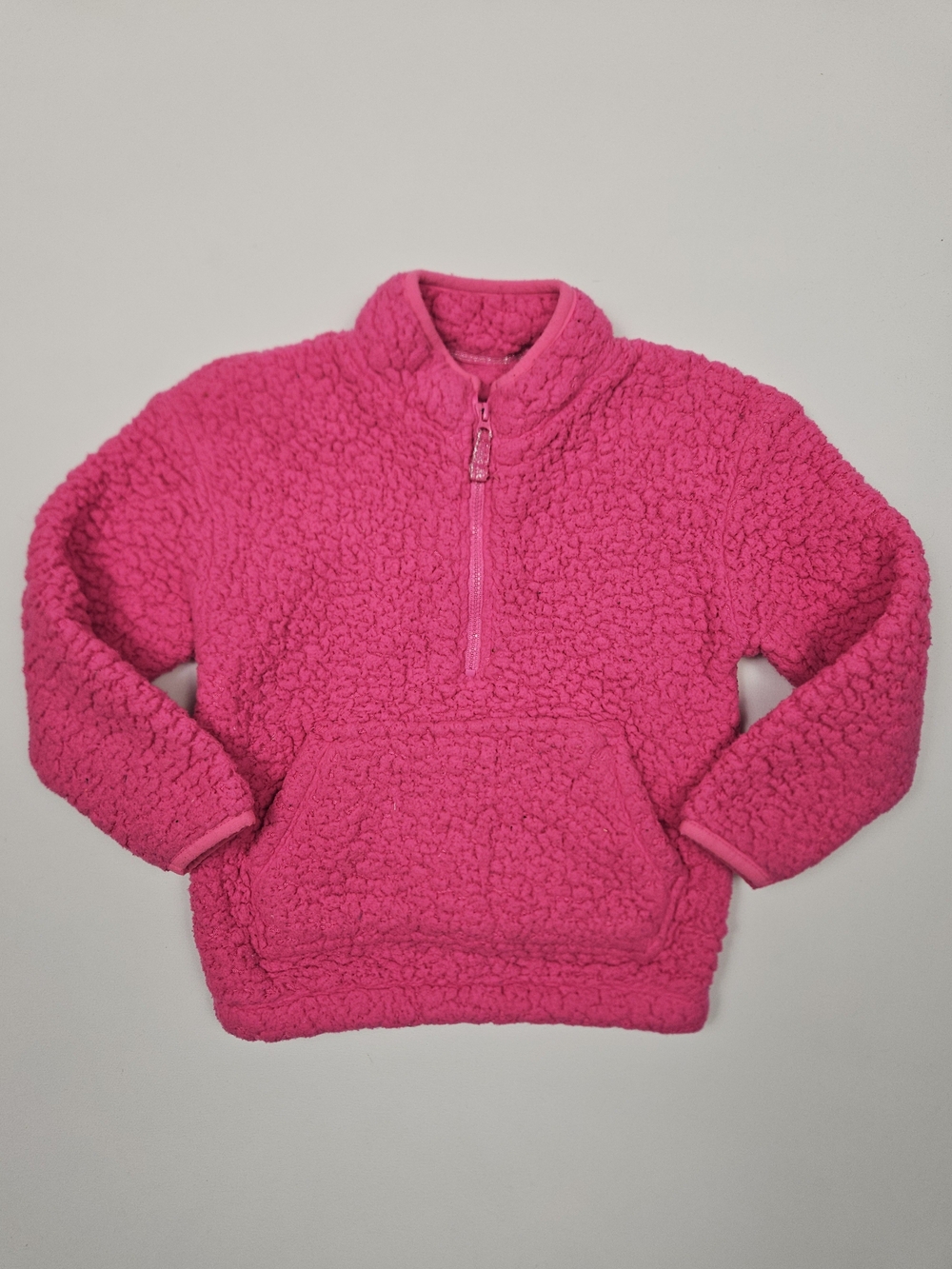 George Girls Hot Pink Sherpa Fleece Quarter Zip Pullover Size 4T